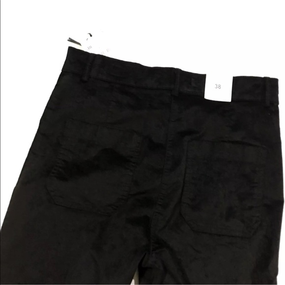 Zara 70s Tribute Velvet Suede High Rise Crop Flare - Picture 7 of 7